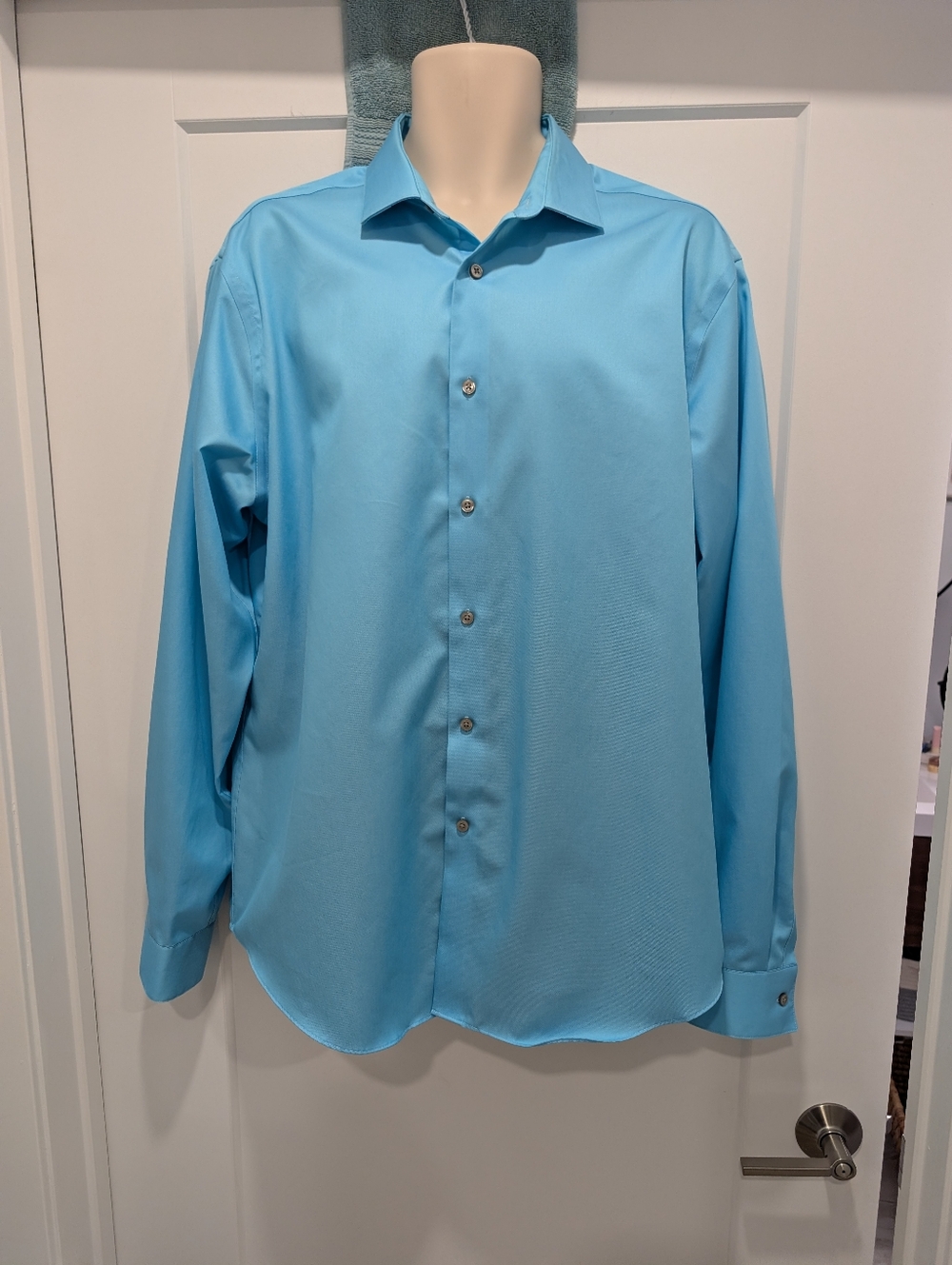 Calvin Klein Men's Turquoise Dress Shirt